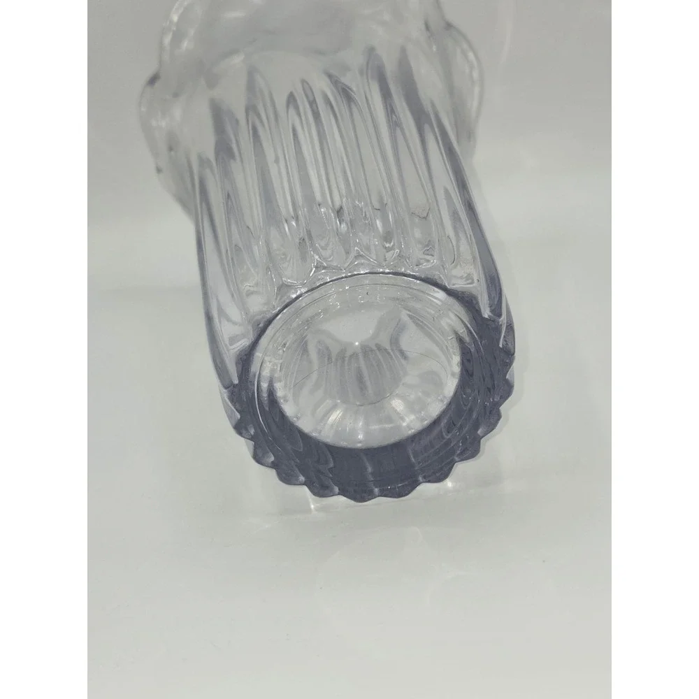 Mikasa Studio Nova Fluted Crystal Vase w/ Frosted Flowers